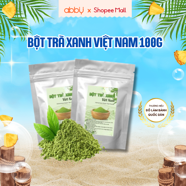 [ABBY] Bột trà xanh Việt Nam gói lẻ 100g - Bột trà xanh nguyên chất tự nhiên dùng làm bánh, đắp mặt,