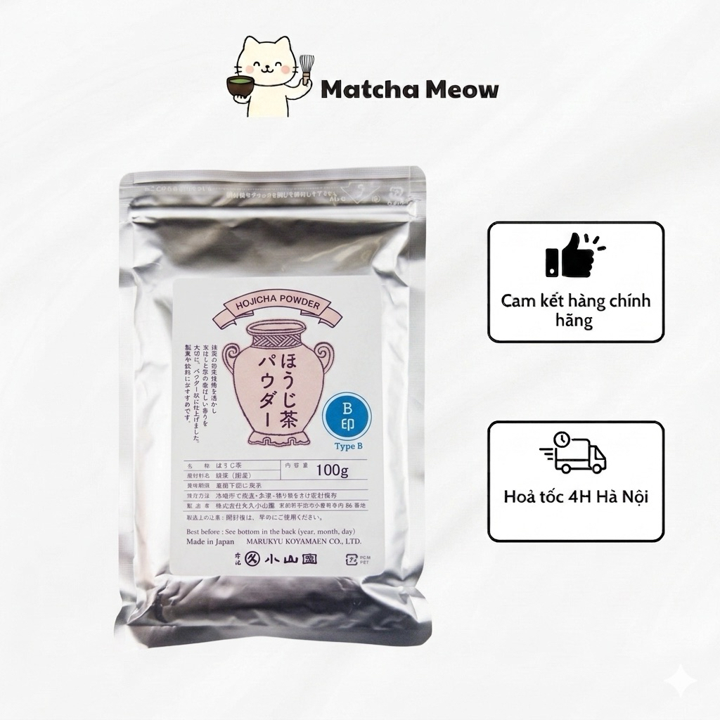 Bột trà rang Hojicha type A, type B hãn Marukyu Koyamaen Nhật Bản