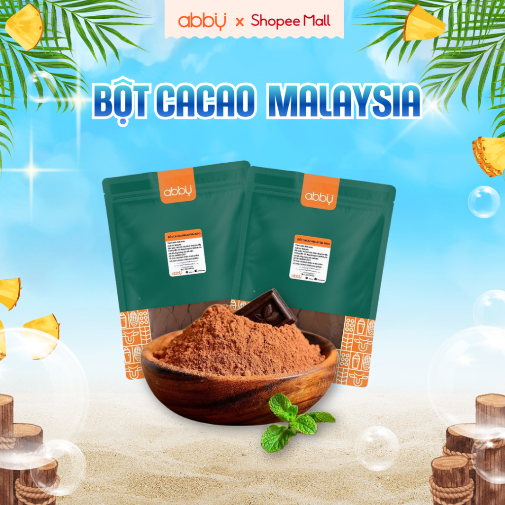 [ABBY] Bột cacao nguyên chất gói 200g, 800g - Bột cacao dùng trong pha chế đồ uống, làm bánh
