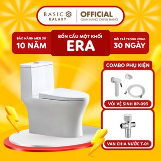 Bồn Cầu Một Khối Basics Era Cao Cấp, Chất Nano Kháng Khuẩn, Thiết Kế Sang Trọng 690*385*740mm