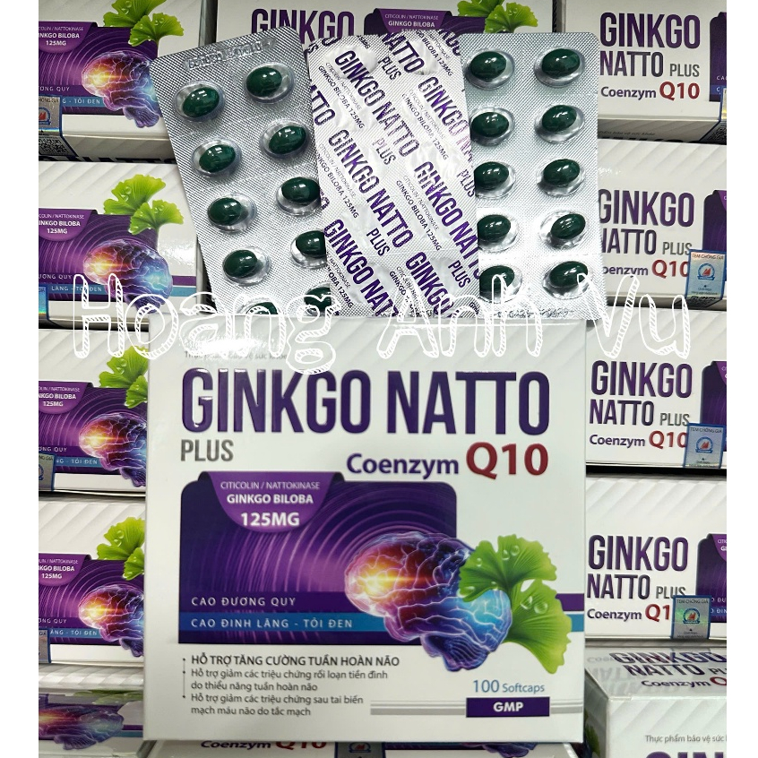 GINGKO NATTO PLUS COEMZYM Q10 - TĂNG CƯỜNG TUẦN HOÀN NÃO - HỘP 100 VIÊN