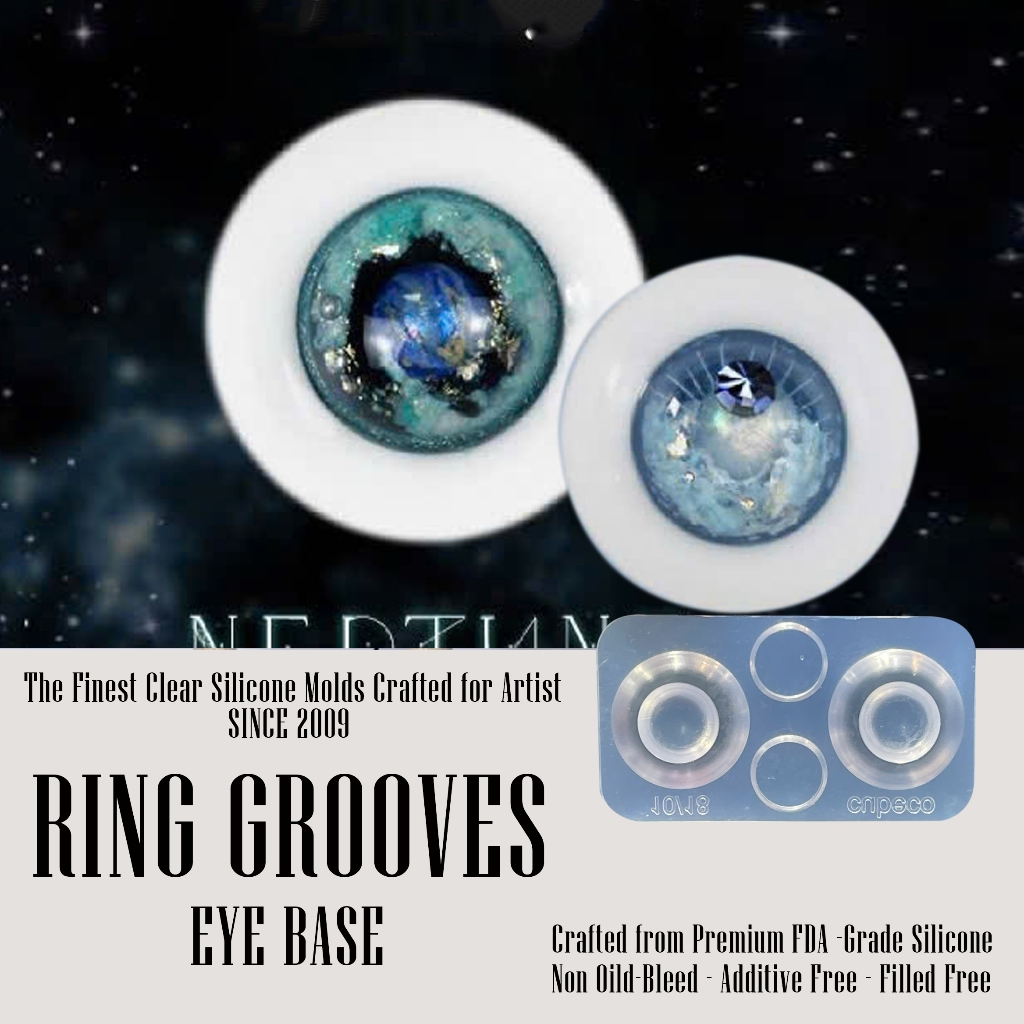 RING GROOVES ONE SIZE EYE BASE Khuôn đổ resin tròng mắt BJD  Crystal Hologram keo nhựa trang sức res