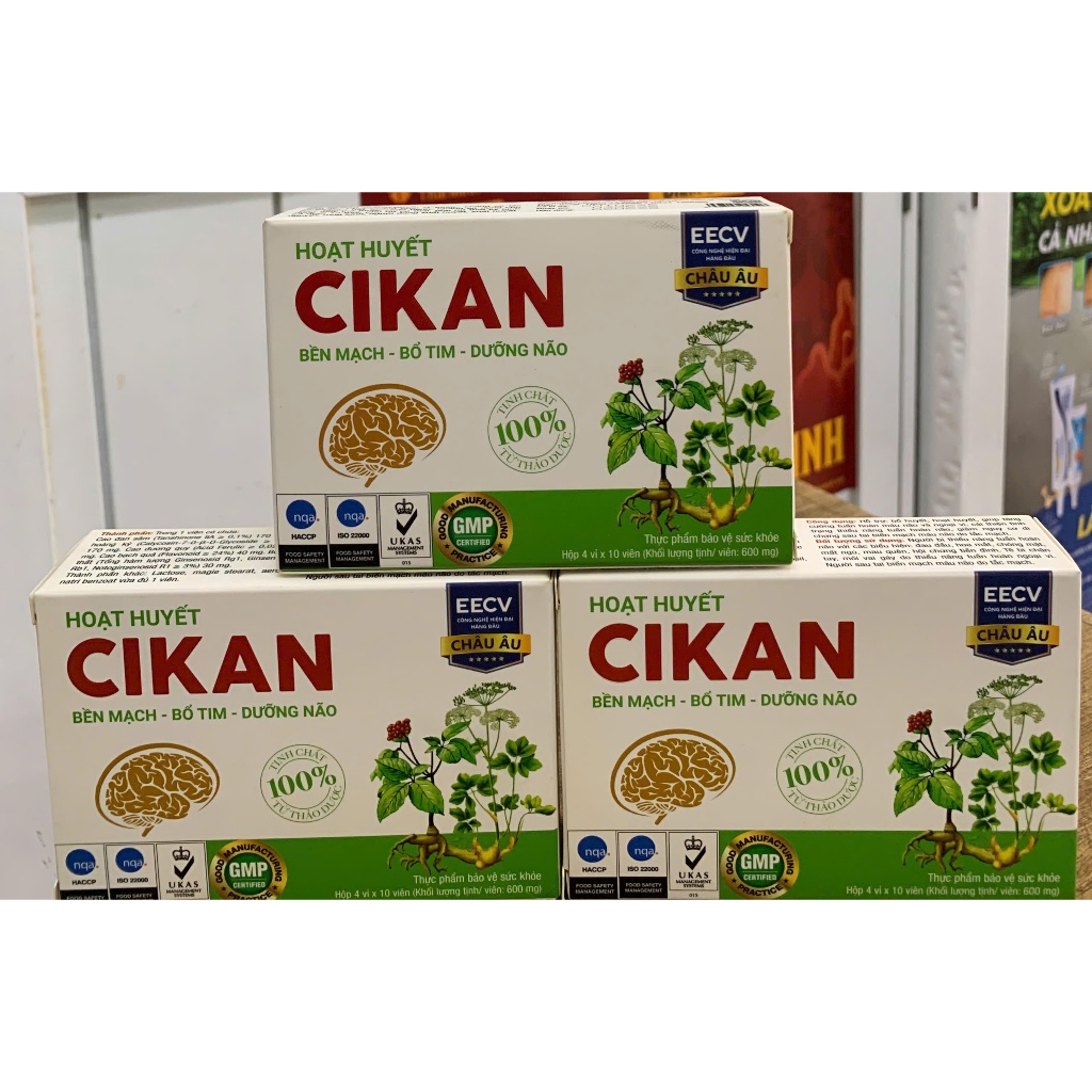 Cikan viên uống hỗ trợ cải thiện tuần hoàn máu não, giảm nguy cơ di chứng sau tai biến ( hộp 40 viên