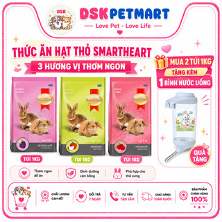 [Tặng Bình Nước Cho Thỏ]Thức Ăn Thỏ SmartHeart 3kg – Giàu Chất Xơ, Hỗ Trợ Tiêu Hóa, Giảm Mùi Phân