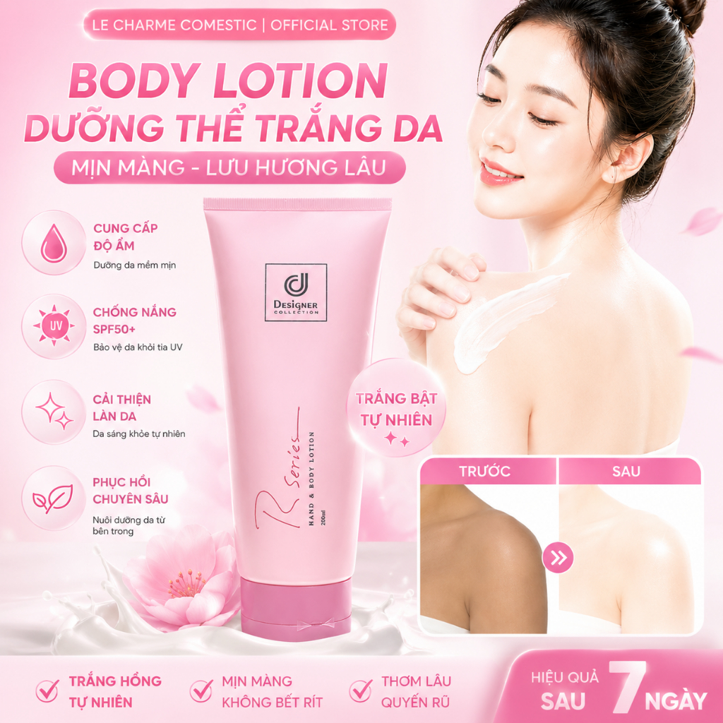 Sữa Dưỡng Thể Trắng Da Toàn Thân Hương Nước Hoa Thái Lan Rseries Hand and Body Lotion 200ml - Hàng C