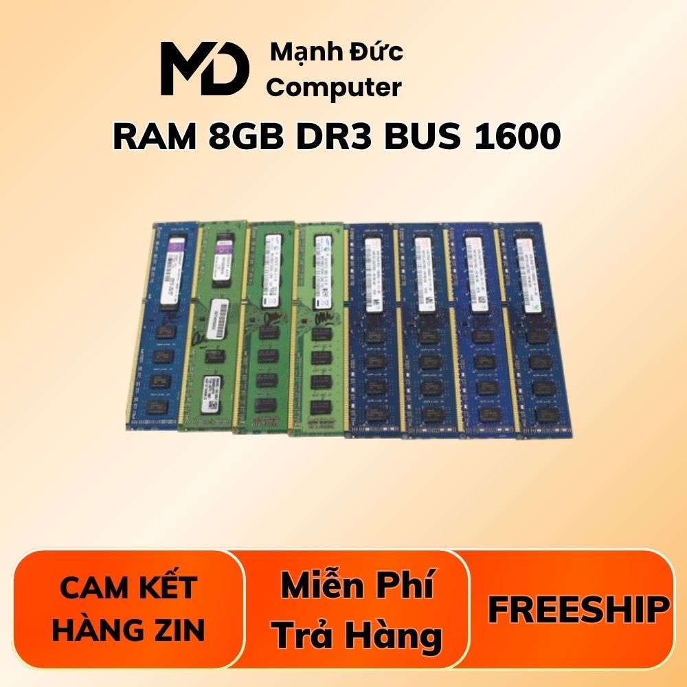 Ram 8GB Dr3 Bus 1600 1866 Các Hãng Đẹp Xịn và chuẩn