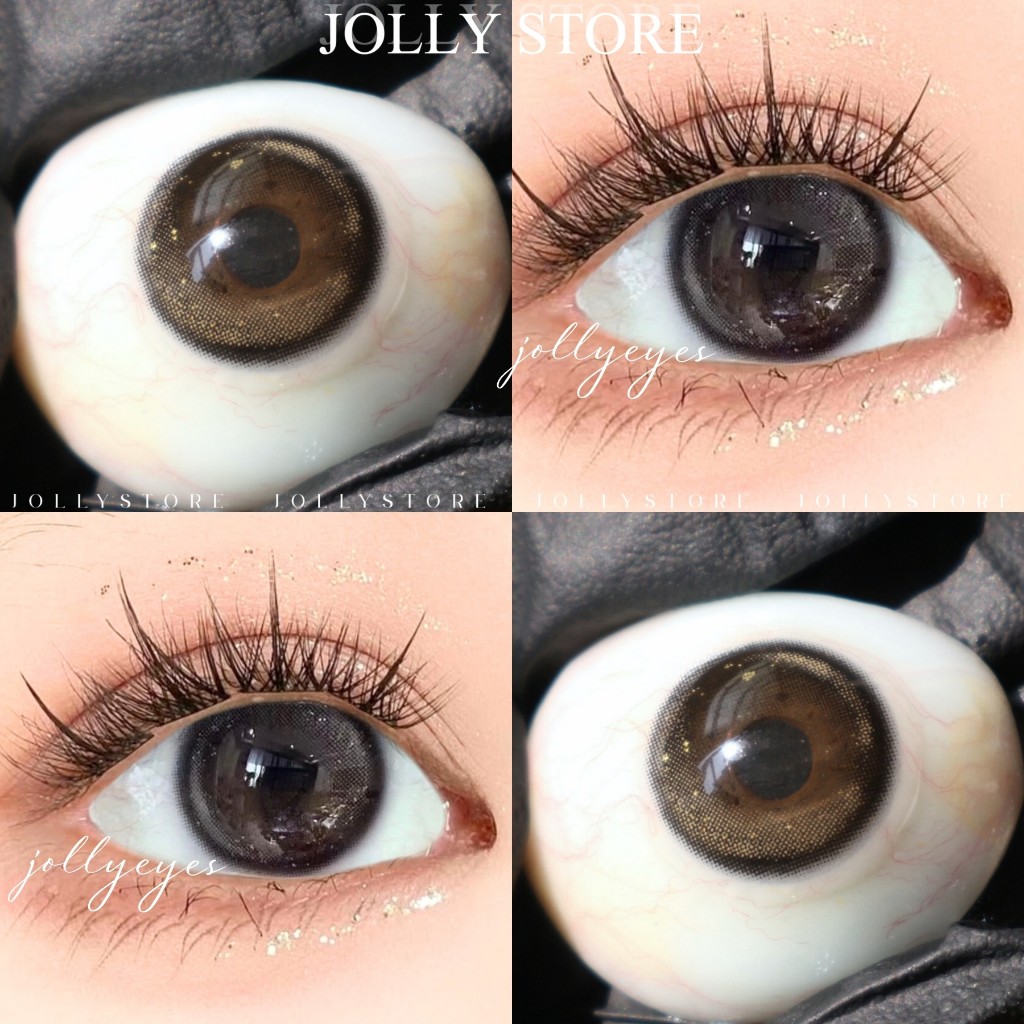 [6M] Lens Kính áp tròng 312 Gray JOLLY STORE lens bling bling không giãn 14.0mm LUNA EYES