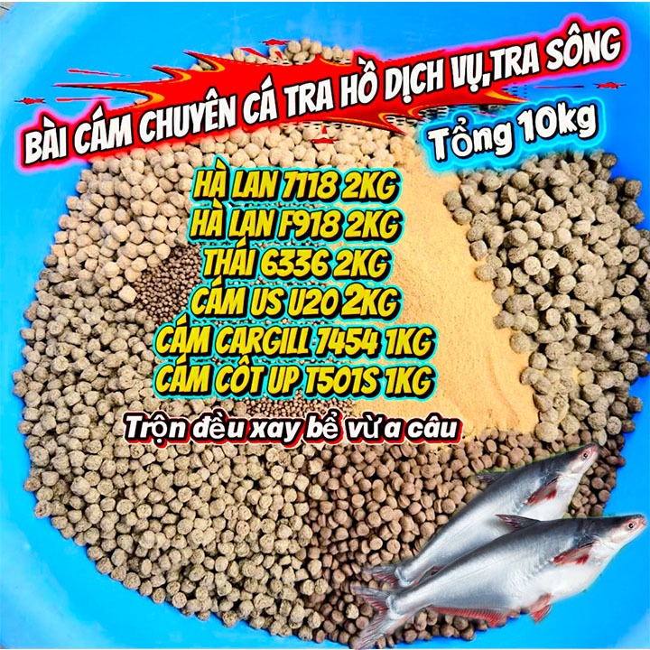 [Bài 10kg] Bài Cám Nền Câu Cá Tra sông,Hồ Dịch Vụ(Số 2)(Tặng Cò Báo Cá)-Cám câu cá tra sông-cám xay 