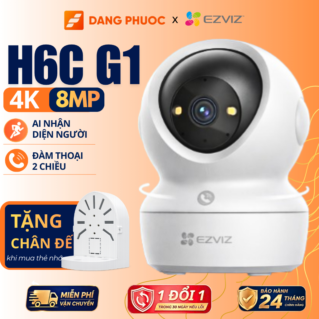 Camera Wifi trong nhà xoay 360 Ezviz H6C PRO 8MP / 5MP / 3MP đàm thoại 2 chiều theo dõi thông minh