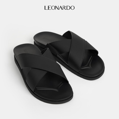 Dép Sandal nam Leonardo quai da Microfiber mềm mại, đế TPR độ bền cao, không thấm nước - Asher