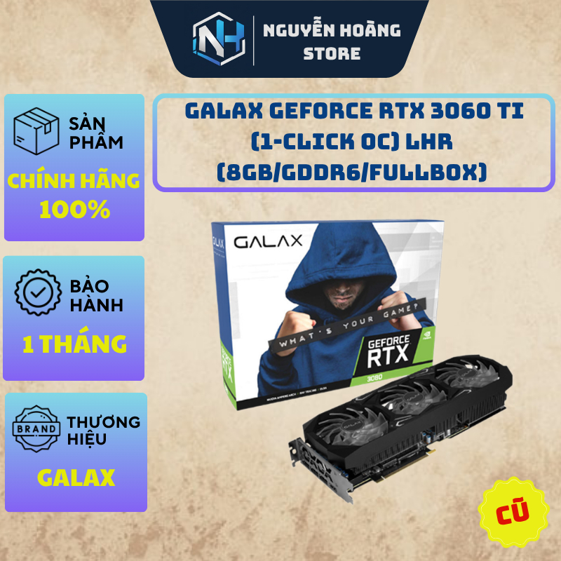 VGA card màn hình GALAX GeForce RTX 3060Ti 8GB Cũ