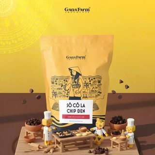 Socola Chip Đen Túi Zip 1kg Size Lớn Và Size Nhỏ GANAFARM Dùng Để Làm Bánh Trang Trí Bánh Kẹo