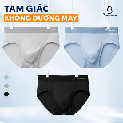 Combo 3 Quần sịp tam giác nam SLIP, Quần lót thun lạnh cao cấp không đường may BOXERMAN