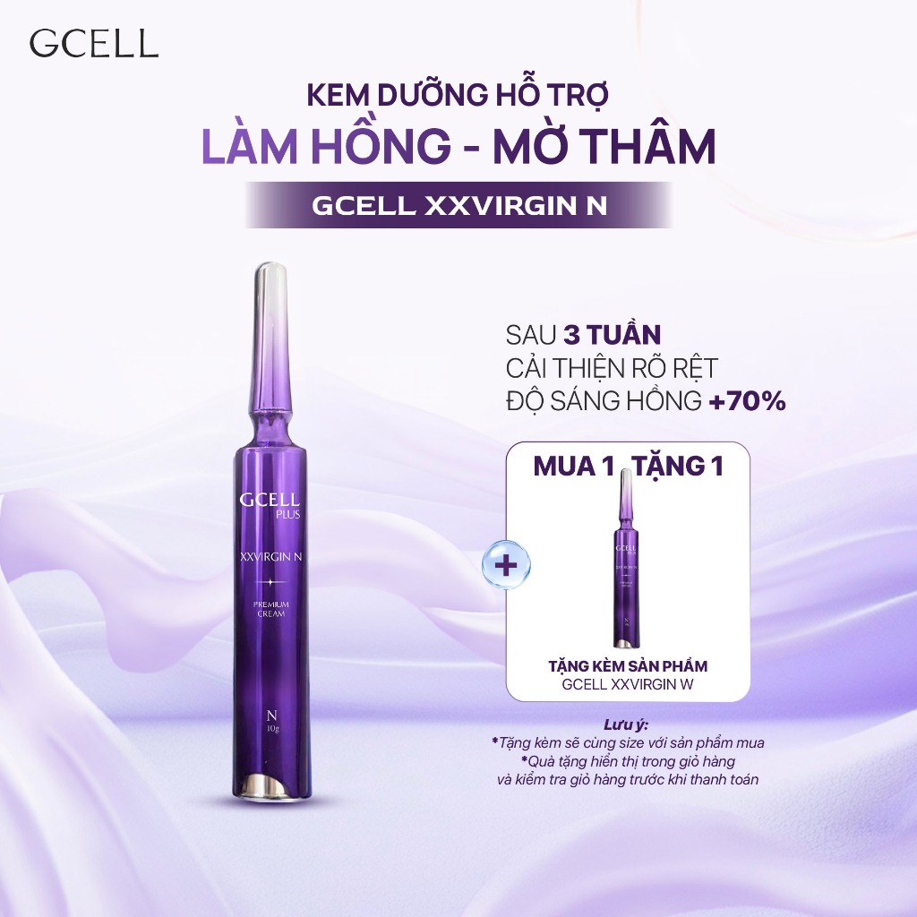 [ MẪU MỚI ] Kem hỗ trợ mờ thâm làm hồng nhũ hoa GCell XX VIRGIN Premium Cream N1 5g - 10g - 20g