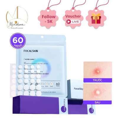 Miếng dán mụn FOCALSKIN ACNE PIMPLE PATCH DAY NIGHT  bảo vệ da khỏi bụi bẩn, giảm sưng.