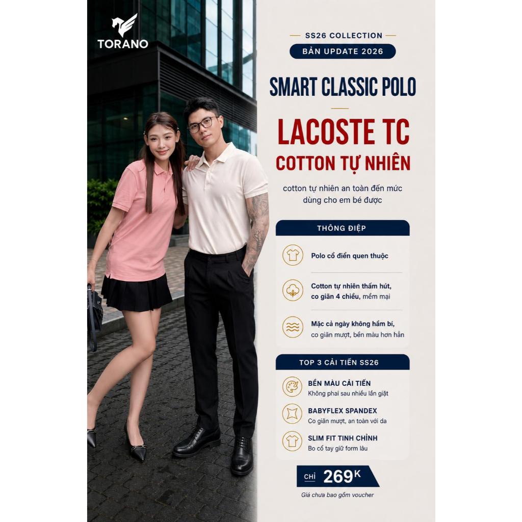 Áo Polo Nam SMART CLASSIC POLO TORANO thoáng khí thoải mái vải cotton trơn BASIC Nam Tính, Thanh Lịch ESTP038 | BigBuy360 - bigbuy360.vn