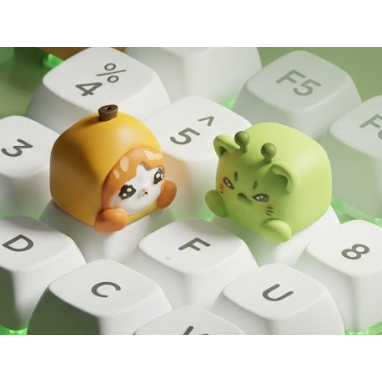 Keycap Meme Alien Cat & Banana Cat – Bộ Đôi Mèo Meme Cực Kỳ Đáng Yêu