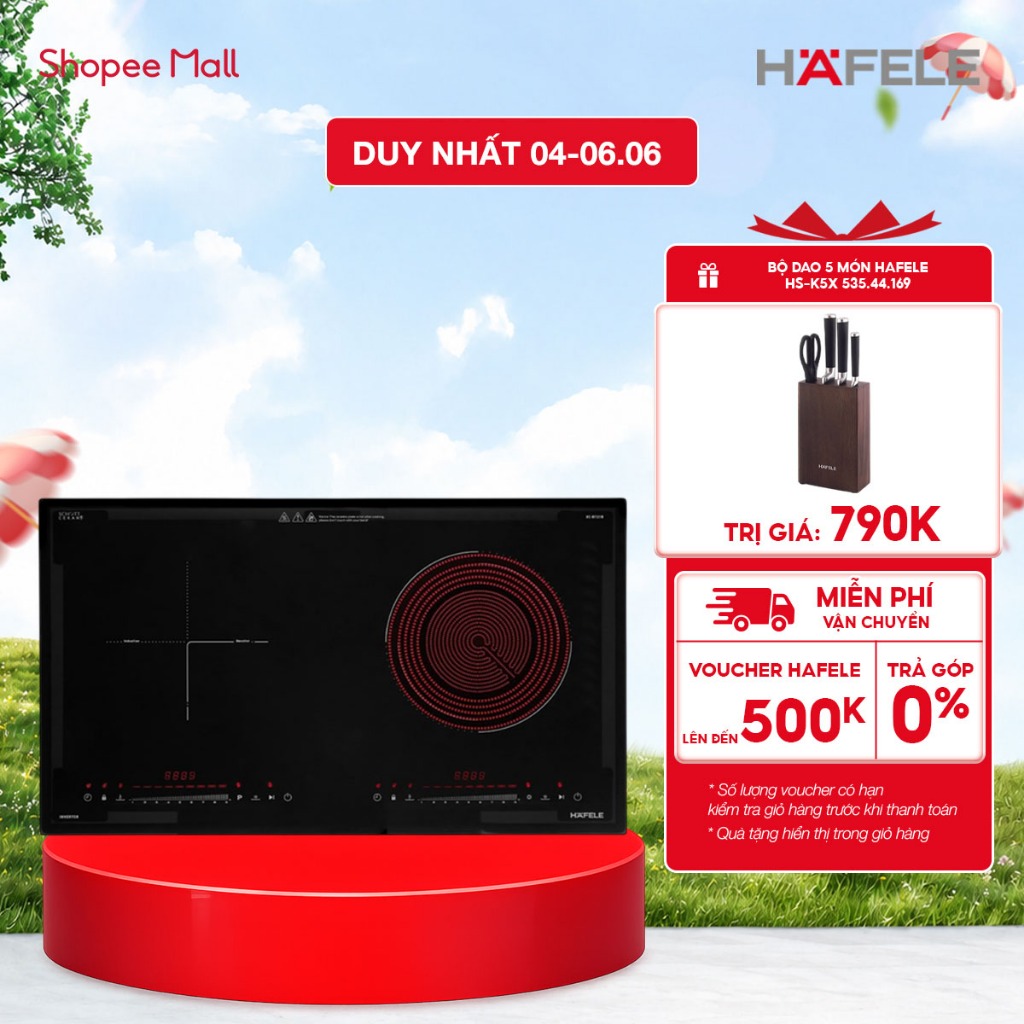 Bếp điện từ kết hợp hai vùng nấu HC-H7321B  536.61.856