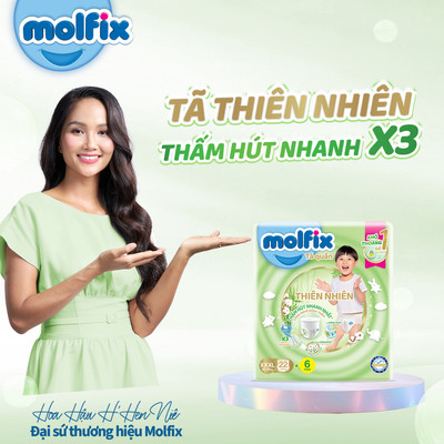 [Đơn 800K_Chọn QUÀ trong giỏ] Tã/bỉm quần Molfix Thiên nhiên Jumbo size XXXL (20kg-35kg) Gói 22+6 miếng