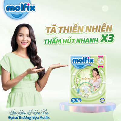 [Đơn 699K_Chọn QUÀ trong giỏ] Tã/bỉm dán sơ sinh Molfix Thiên nhiên Jumbo size NB (dưới 5kg) - Gói 70 miếng