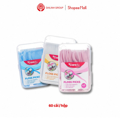 [ Mua 3 tặng 1  ] Chỉ kẽ răng Care4u hộp 60 chiếc/ hộp-Làm Sạch Kẽ Răng, Giảm Hôi Miệng