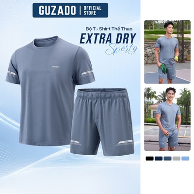 Bộ Thể Thao Nam GUZADO Vải Thông Hơi Siêu Thoáng Khí, Co Giãn Không Bai Dão, Form Trẻ Trung GBT01-GABT25S001