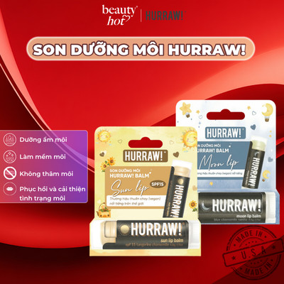 COMBO Son Dưỡng Môi Hurraw! Dưỡng Chống Nắng và Dưỡng Ban Đêm_4.8g