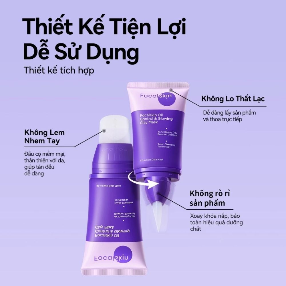 Ảnh 8 của Mặt nạ FOCALSKIN OIL CONTROL AND GLOWING CLAY MASK giúp cung cấp độ ẩm cho da, giúp làm sạch da 60g