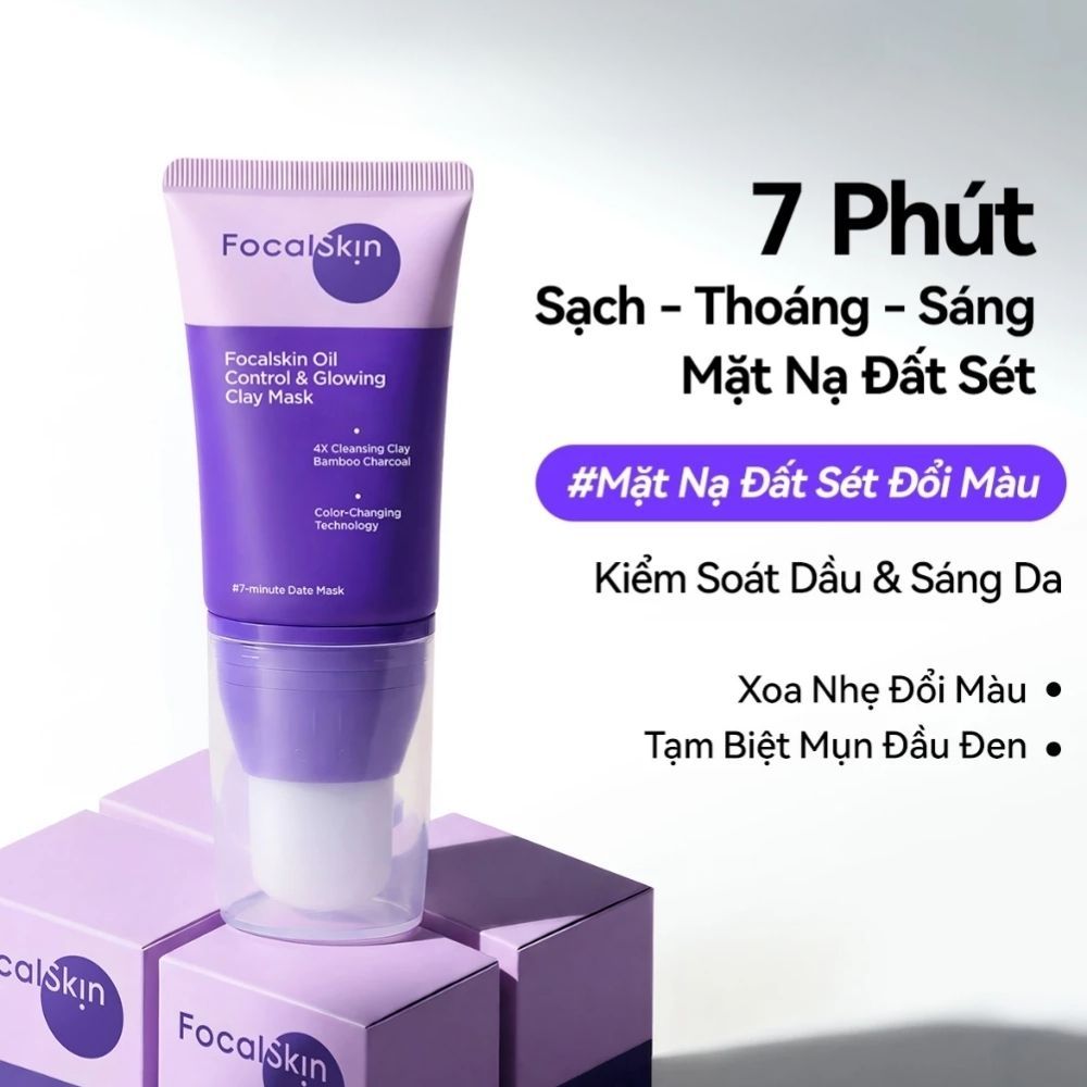 Ảnh 2 của Mặt nạ FOCALSKIN OIL CONTROL AND GLOWING CLAY MASK giúp cung cấp độ ẩm cho da, giúp làm sạch da 60g