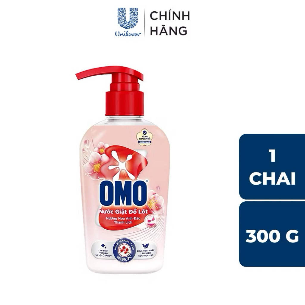 Combo 3 Chai Nước Giặt Đồ Lót OMO Hương Hoa Anh Đào Thanh Lịch 300G