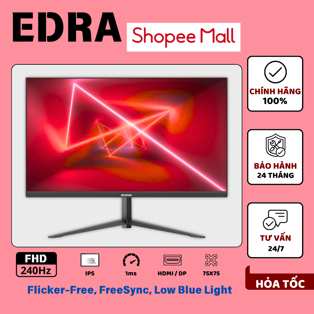 Màn hình EDRA 27inch FullHD Màn Văn Phòng EGM24F100S/ EGM25F100S/ EGM27F120S - Bảo Hành 24 Tháng