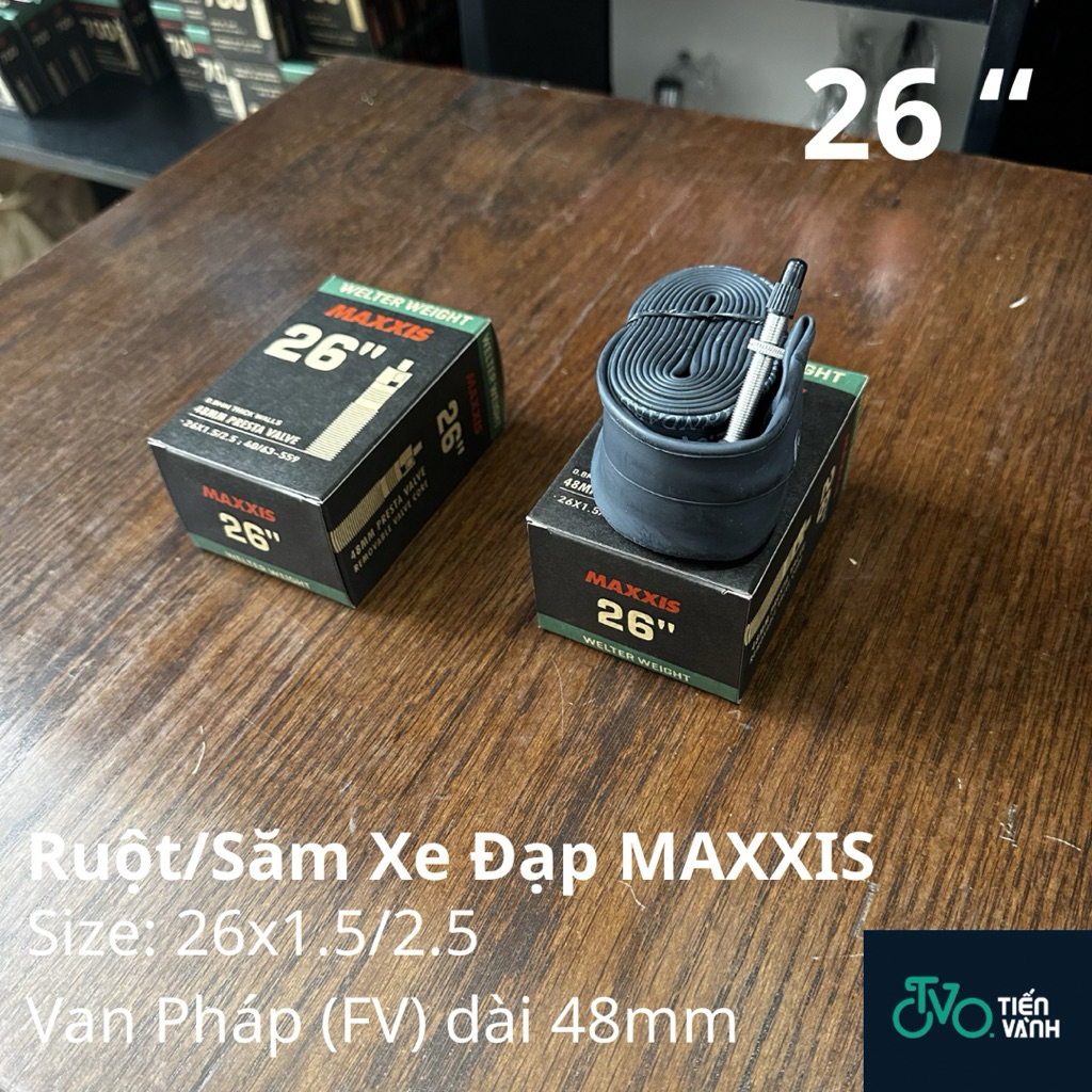 Ruột xe đạp Maxxis Welter Weight 26×1.5/2.5 van dài 48mm – Cao su bền, chống thủng