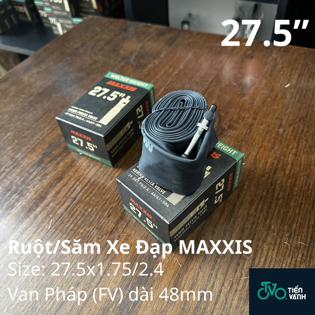 Ruột xe đạp MAXXIS 27.5 inch Van Pháp 48mm phù hợp lốp 1.75 đến 2.4 cho xe địa hình