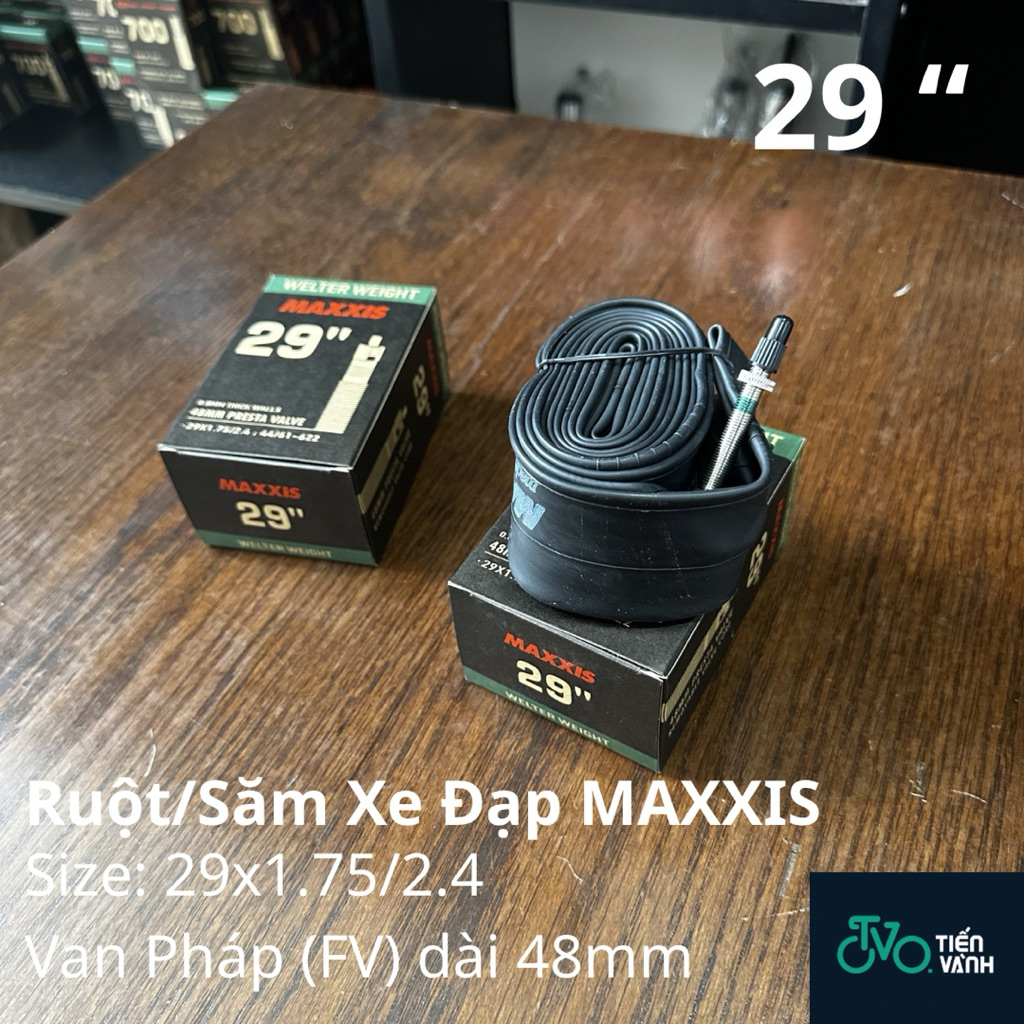 Ruột xe đạp Maxxis 29×1.75/2.4 van dài 48mm – Cao su đàn hồi cao, giữ hơi cực tốt