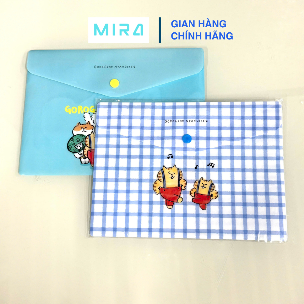 Túi Đựng Tài Liệu Nút Bấm A5 SWORLD thương hiệu Nhật Bản - Họa tiết Goro Goro Nyansuke [CB3601]