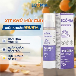 Xịt Khử Mùi Giày ECOMIA 100ml, Khử Mùi Hôi Giày Dép, Kháng Khuẩn, Khử Mùi Giày Thể Thao Hiệu Quả