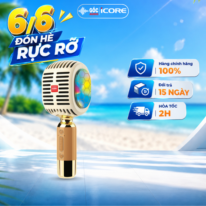MICRO KARAOKE KÈM LOA ICORE YM99 – MICRO KARAOKE KIÊM LOA BLUETOOTH  – GÓC AUDIO