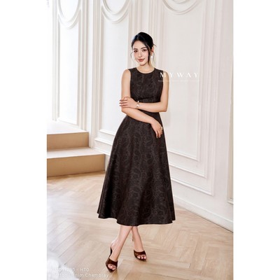 Đầm Jean Hè Nữ MY WAY Không Tay Xòe Nhẹ Tôn Dáng Sang Trọng 3md11283