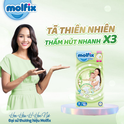 [Đơn 699K_Chọn QUÀ trong giỏ] Tã/bỉm dán Molfix Thiên nhiên Jumbo S (4kg - 8kg) - Gói 54 miếng