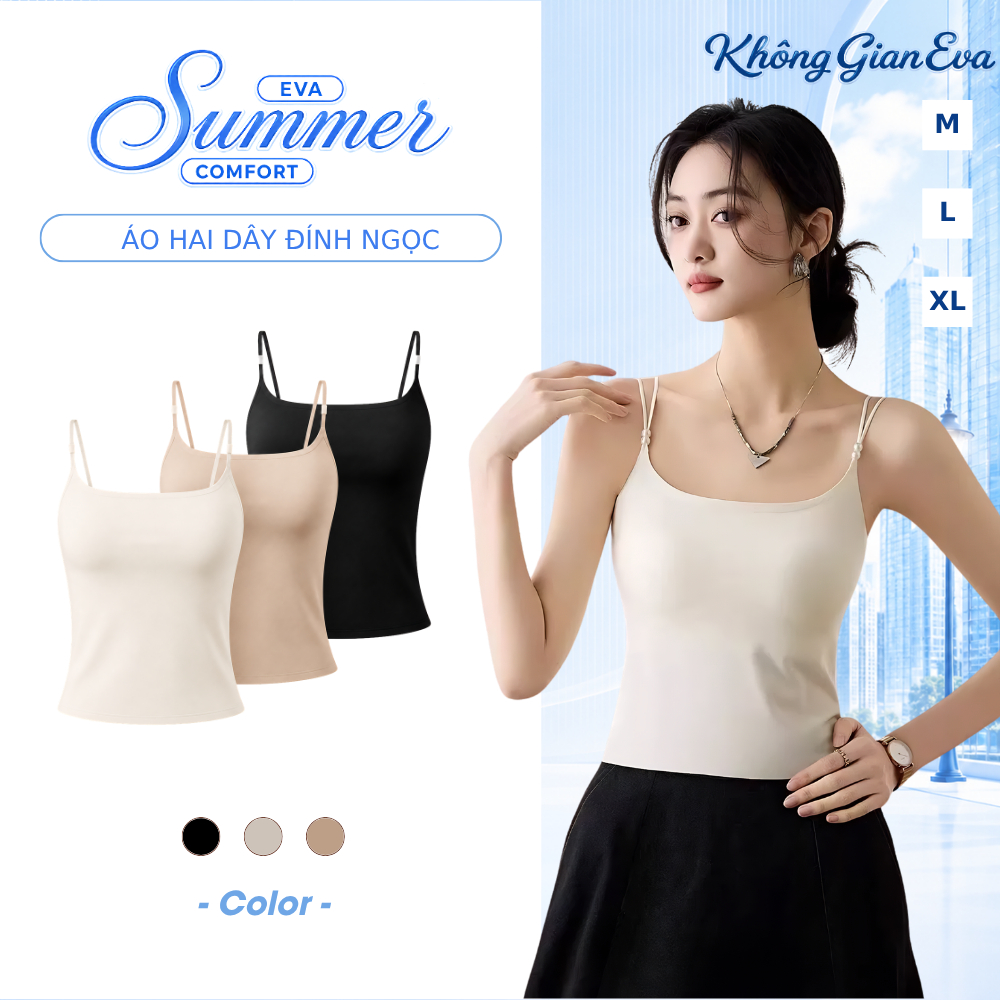 Áo Hai Dây Trơn Có Mút Đệm Ngực Chất Liệu Tencel Cao Cấp Mềm Mại Thoáng Mát Co…