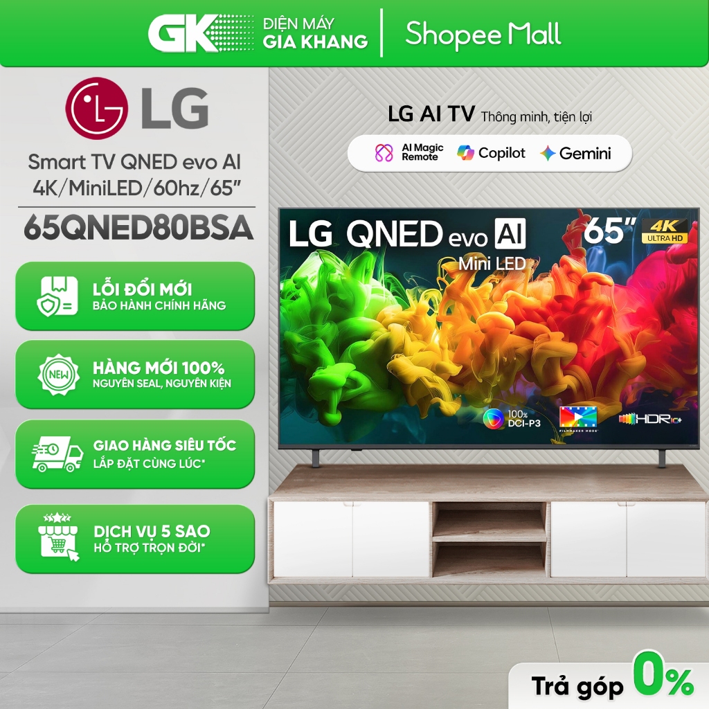 65QNED80BSA | 65QNED80ASA - Smart Tivi LG QNED AI 4K 65 Inch [Freeship HCM]
