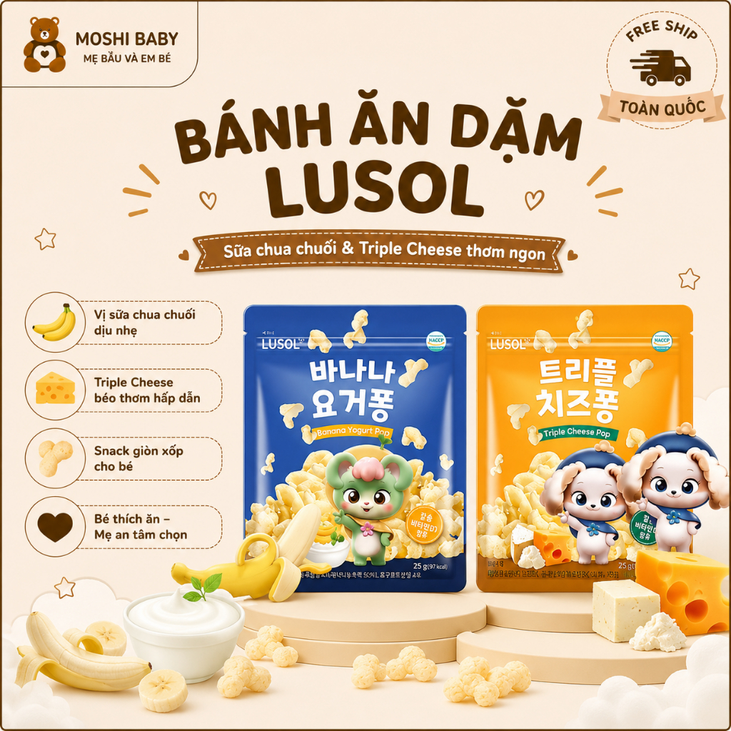 <Date mới> BÁNH ĂN DẶM LUSOL BÁNH QUE GẠO LỨT HỮU CƠ BÁNH BỎNG HÀN QUỐC