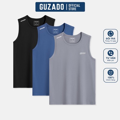 Combo 2 Áo Ba Lỗ Thể Thao Nam GUZADO Thông Hơi Thoáng Mát, Thấm Hút Co Giãn Tốt CB2GTT06-CB2GATT25S006