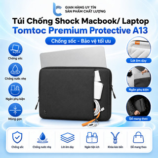Túi Chống Shock Macbook/ Laptop Tomtoc Premium Protective A13 Bảo Hành 12 Tháng Keo Chỉ Khoá Kéo