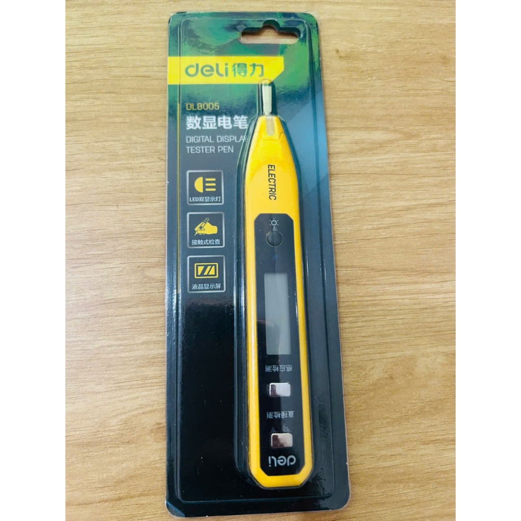 Bút Thử Điện Cảm Ứng Deli DL8005 Màn Hình LCD – Kiểm Tra Điện Nhanh Chóng, An Toàn