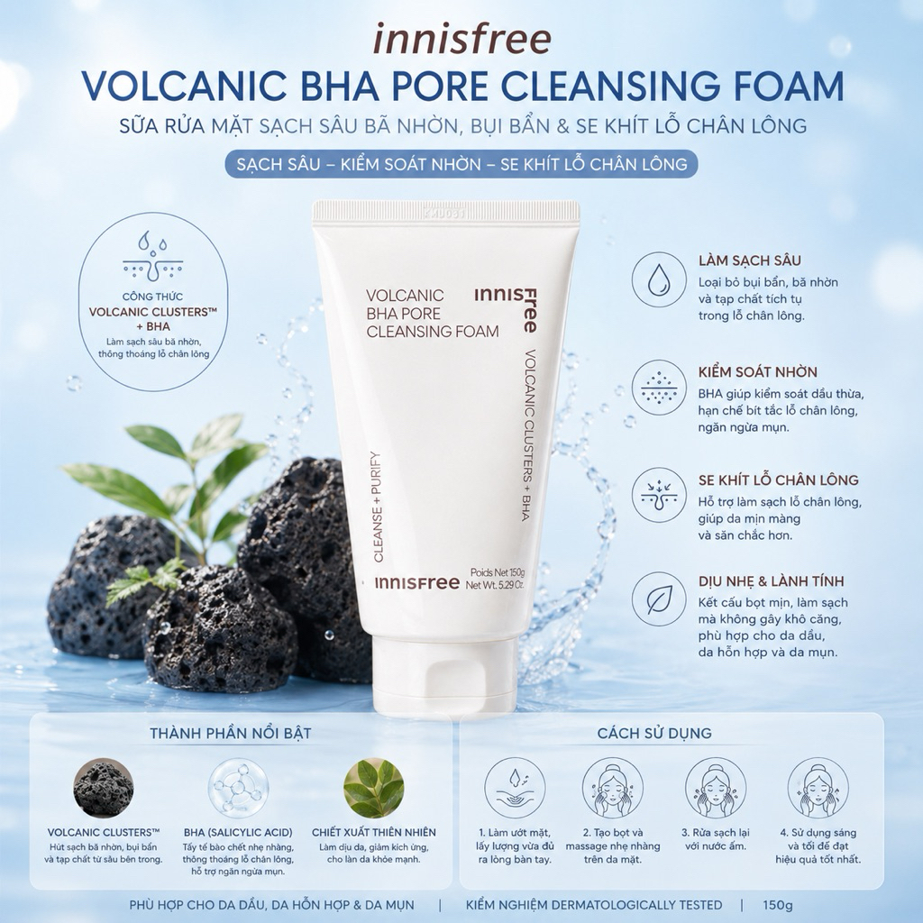 Sữa Rửa Mặt Da dầu Mụn INNISFREE TRO