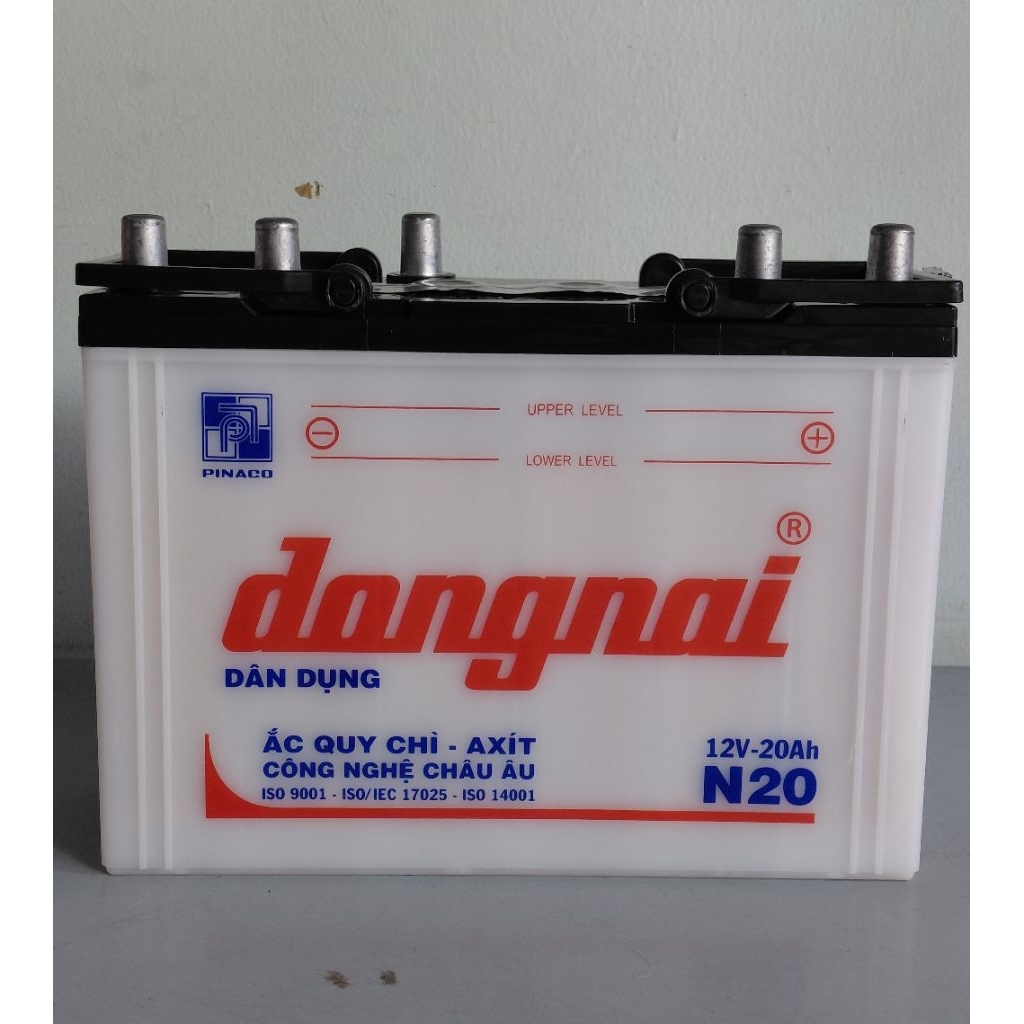 Bình 12v dân dụng đồng nai N20 | 12V - 20ah ( tặng acid châm bình ), sài cho thắp đèn, quạt 12v