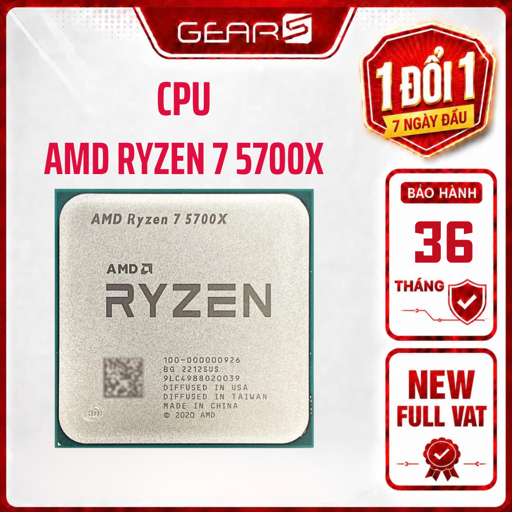 [FULL VAT] - CHIP AMD Ryzen 7 5700X Tray - Bảo Hành 36 Tháng