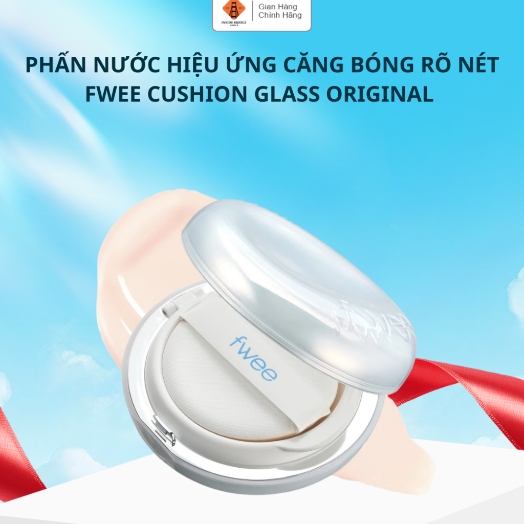 Phấn Nước FWEE Cushion Glass Original Hiệu Ứng Glass Skin Rõ Nét, Da Bóng Khỏe, Lâu Xuống Tông 5 Màu