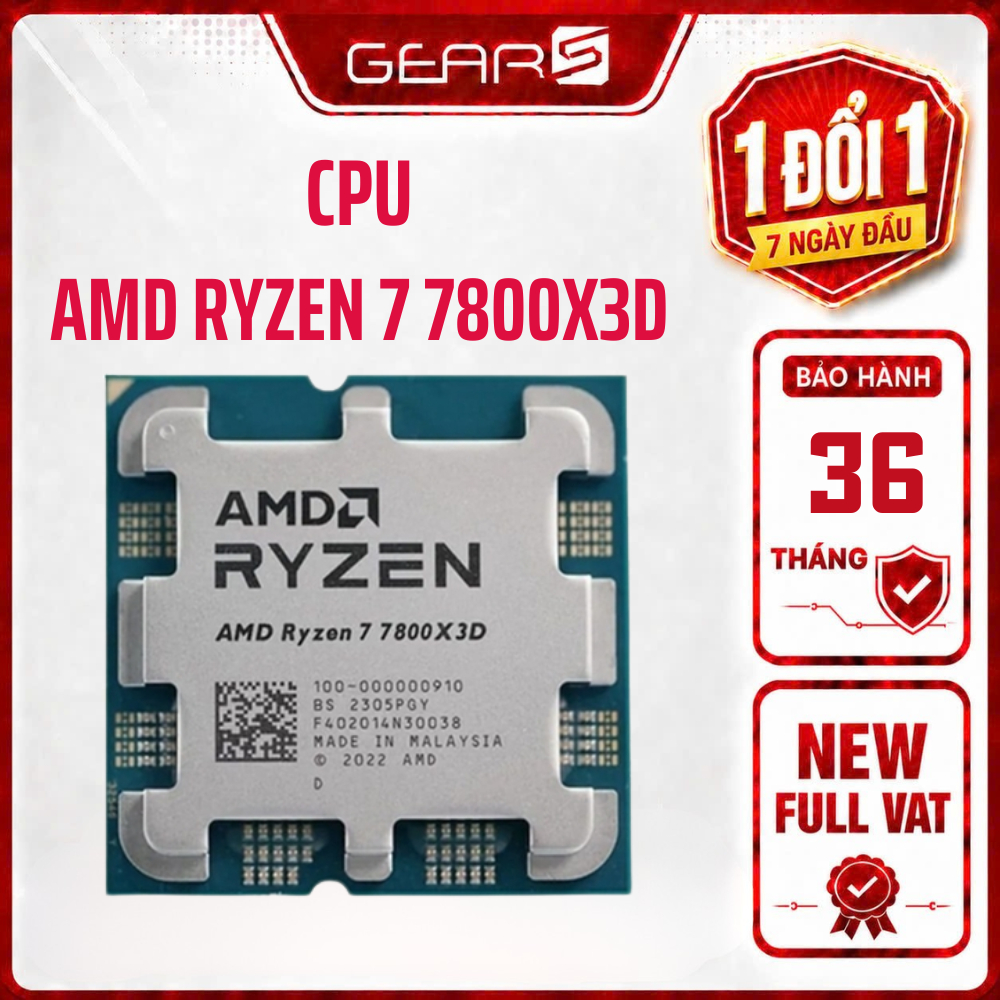 [FULL VAT] AMD Ryzen 7 7800X3D TRAY - 8 nhân / 16 luồng - Bảo Hành 36 Tháng